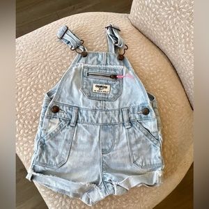9M Light Wash Denim Short Overalls
